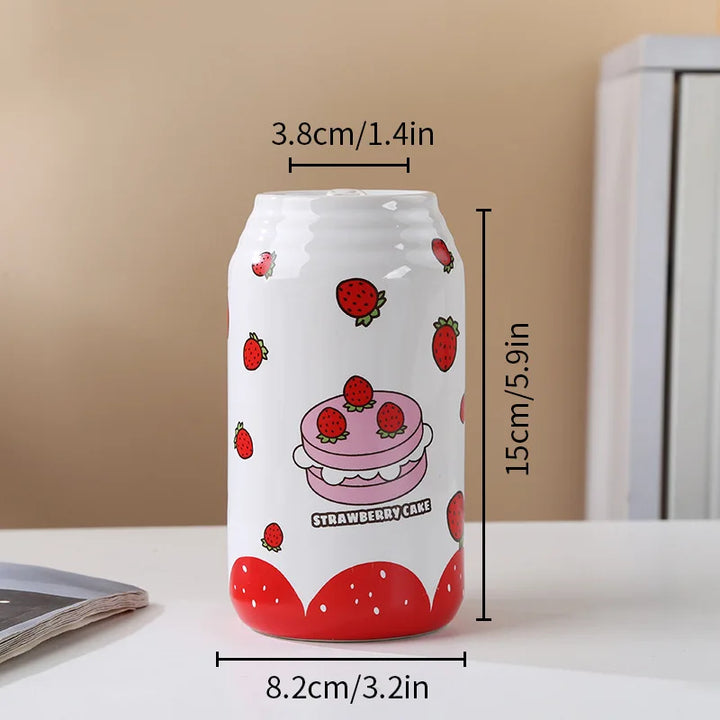 Pop Art Ceramic Can Vase – Modern Flower Holder