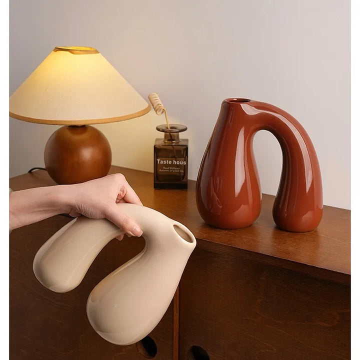 Nordic Chic Ceramic Vase – Modern Centerpiece Decoration