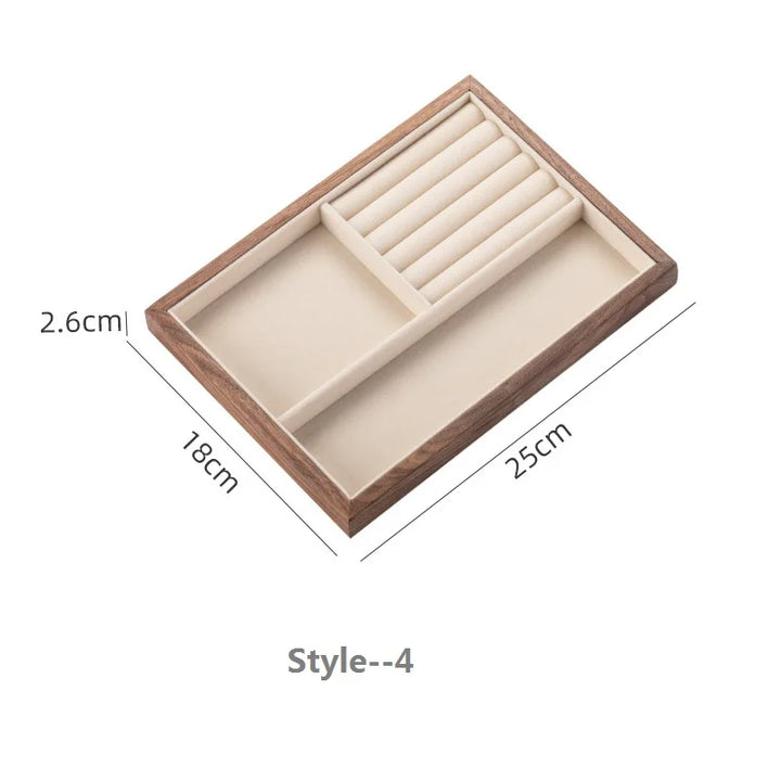 Black Walnut Jewelry Storage Box – Stackable Wooden Organizer with Large Capacity for Earrings, Necklaces & Accessories