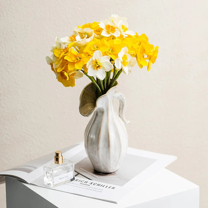 One-Handled Ceramic Vase – Modern Nordic Minimalist Decor