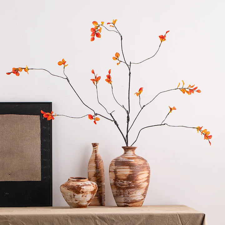 Rustic Textured Ceramic Vase – Modern Pottery Centerpiece for Living Room, Kitchen, Bedroom & Home Decoration