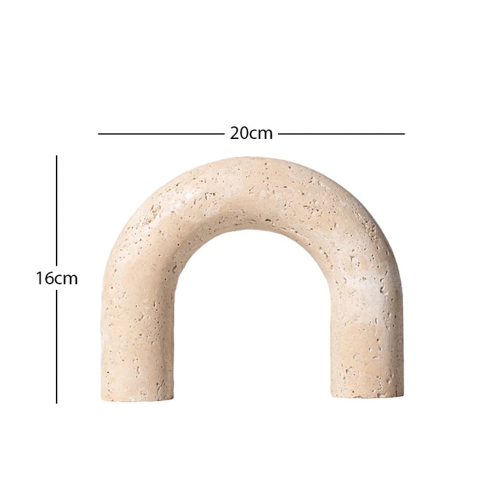 Travertine Archway Sculpture – Modern Stone Figurine for Shelf, Coffee Table, Bookshelf & TV Cabinet | Minimalist Home Decor
