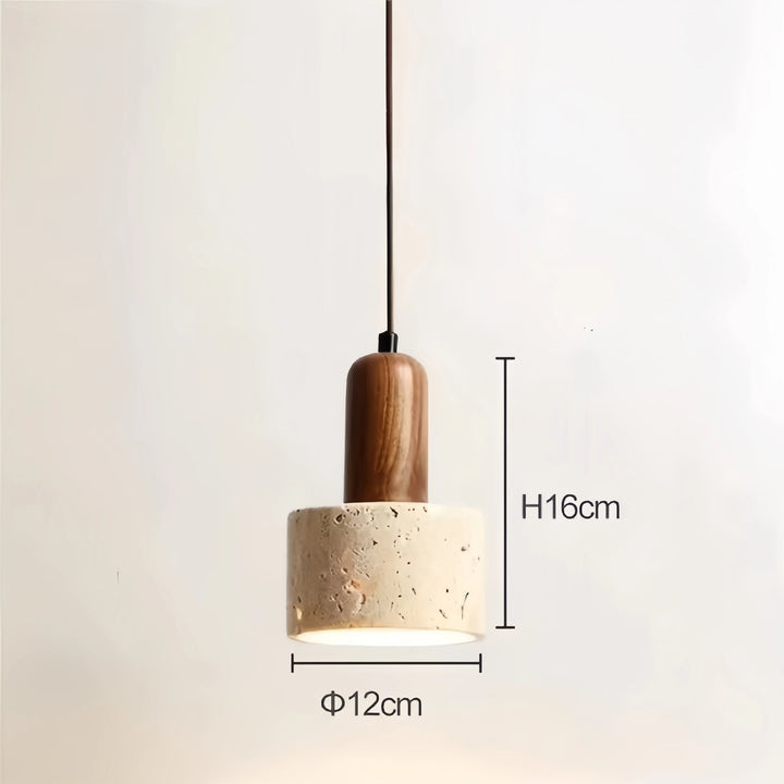 Yellow Travertine Pendant Lamp – Wabi-Sabi Marble Light