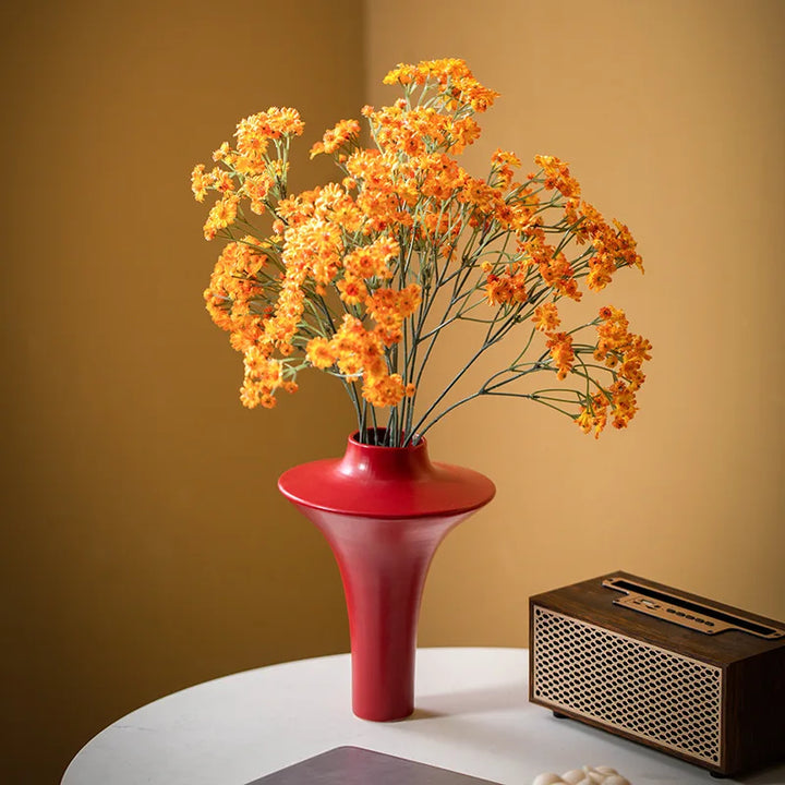 French Cream Ceramic Vase – Minimalist Nordic Centerpiece