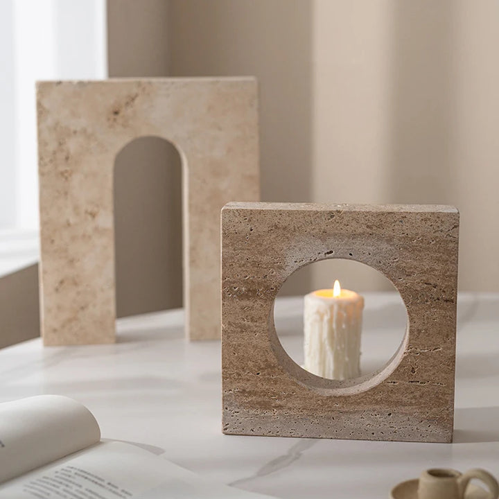 Archway Travertine Sculpture – Luxury Marble Home Décor