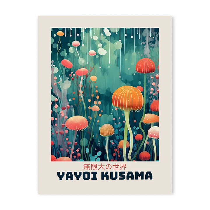 Yayoi Kusama Jellyfish Canvas – Colorful Nordic Wall Art