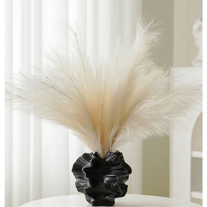 Nordic Ceramic Coral Vase – Beige Matte Tabletop Decor