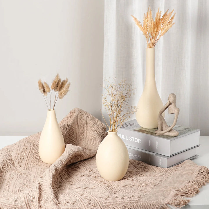 Beige Porcelain Vase – Nordic Minimalist Home Decor