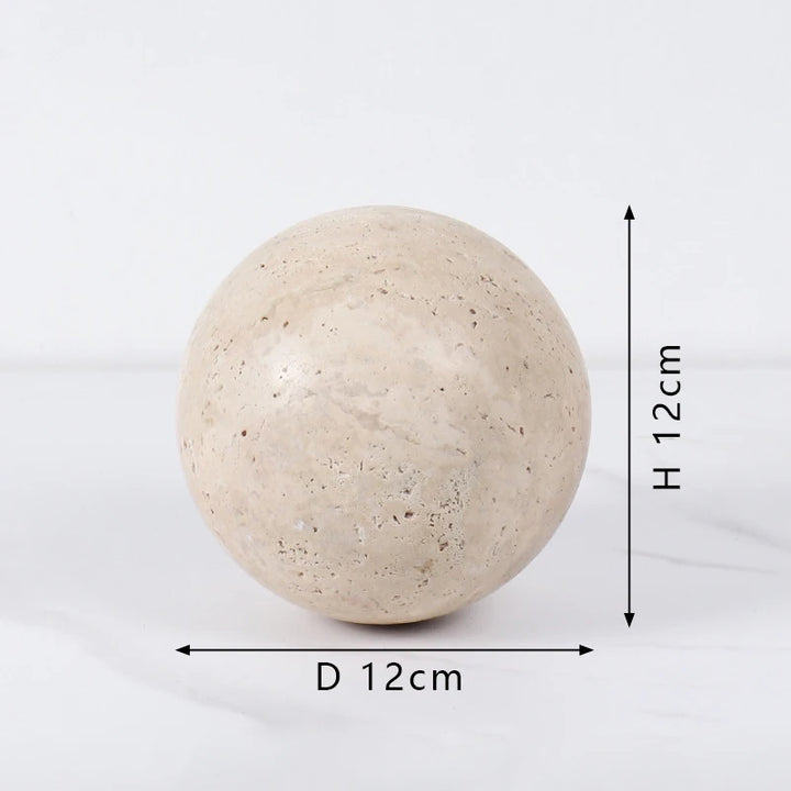 Natural Marble Decorative Sphere – Travertine Stone Ball Décor