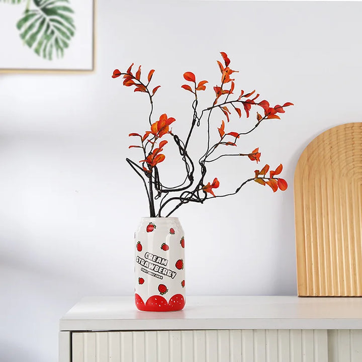 Pop Art Ceramic Can Vase – Modern Flower Holder