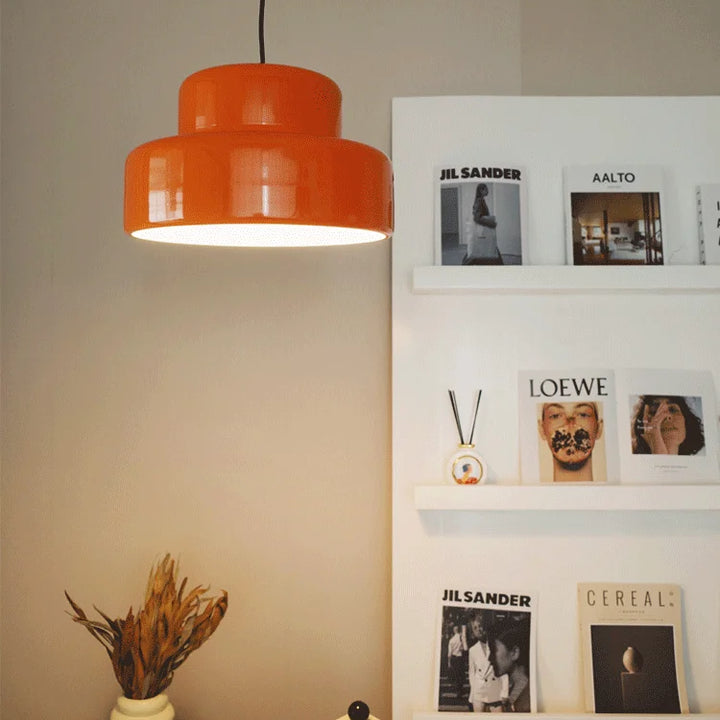 Bauhaus Vintage Orange Pendant Lamp – Retro Iron Light