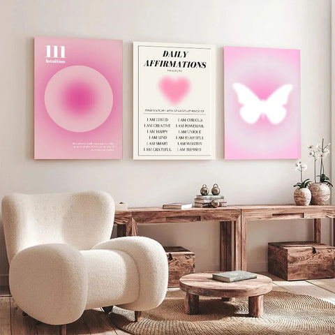 Gradient Spiritual Aura Canvas – Framed Pastel Wall Art