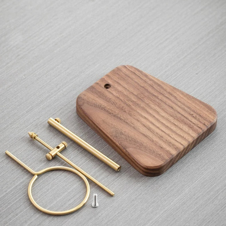 Adjustable Solid Wood Coffee Drip Stand – Brass Holder