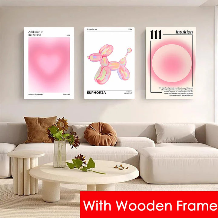 Gradient Spiritual Aura Canvas – Framed Pastel Wall Art