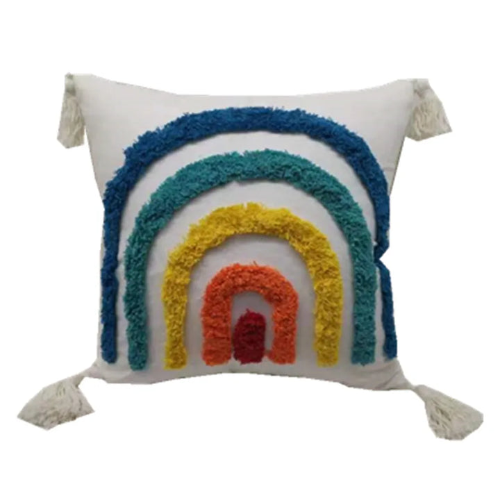 Boho Tufted Pillow Cover – Tassel Cotton Cushion Case