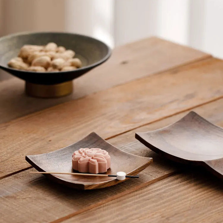Japanese Black Walnut Wood Snack Tray – Dessert & Tea Table