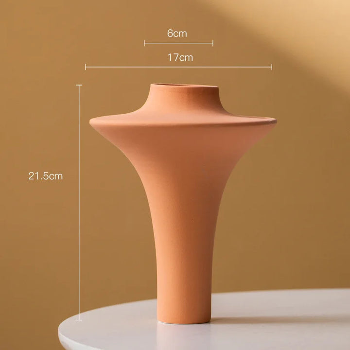 French Cream Ceramic Vase – Minimalist Nordic Centerpiece