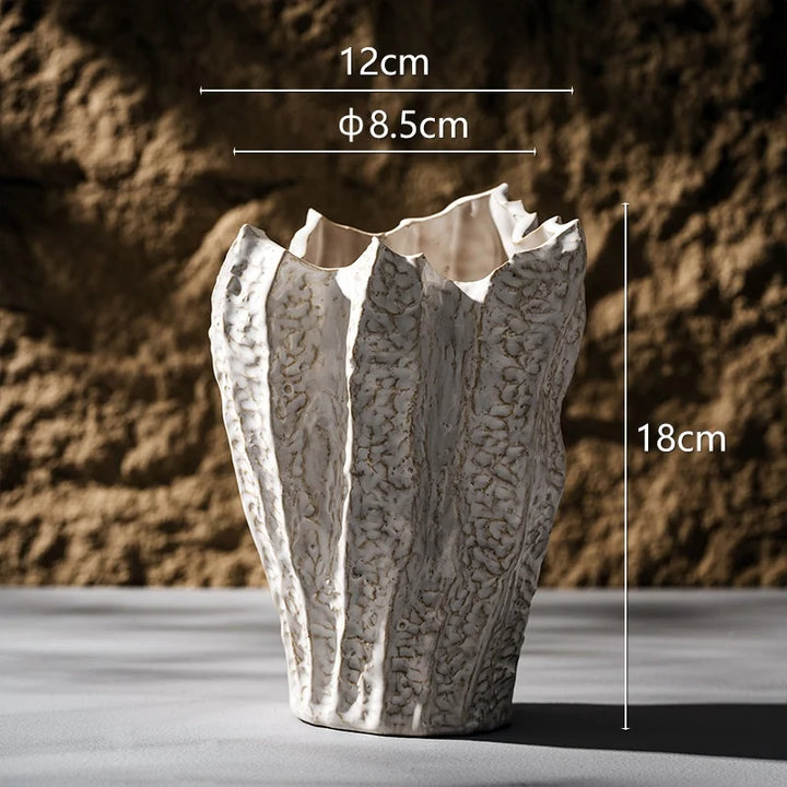 Nordic Irregular Ceramic Vase – Modern Tabletop Decor
