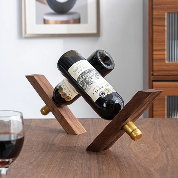 Wooden Slanted Wine Rack – Modern Minimalist Bottle Stand