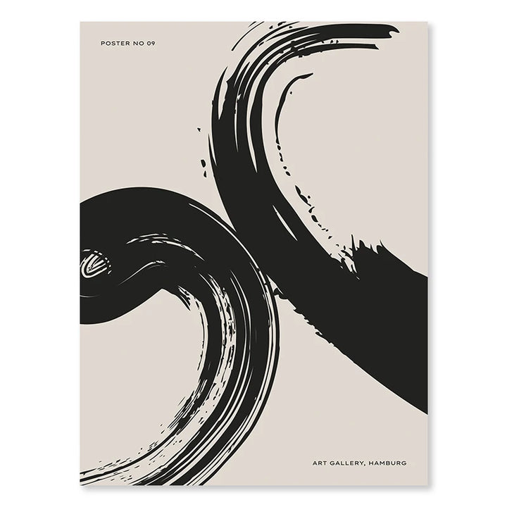 Abstract Black Beige Canvas Print – Geometric Wall Art