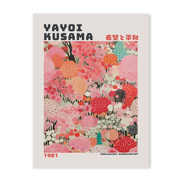 Yayoi Kusama Jellyfish Canvas – Colorful Nordic Wall Art