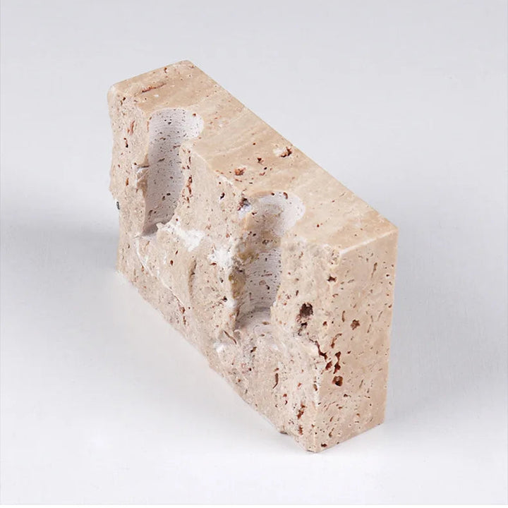 Natural Marble Candle Holder – Vintage Travertine Candlestick