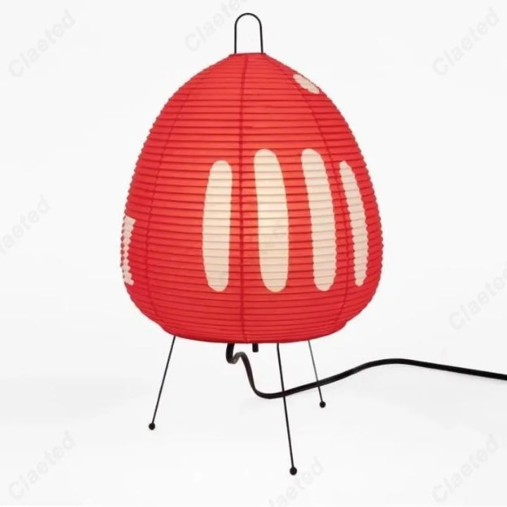 Minimalist Rice Paper LED Table Lamp – Retro Japanese Style Decorative Lighting for Bedroom & Living Room