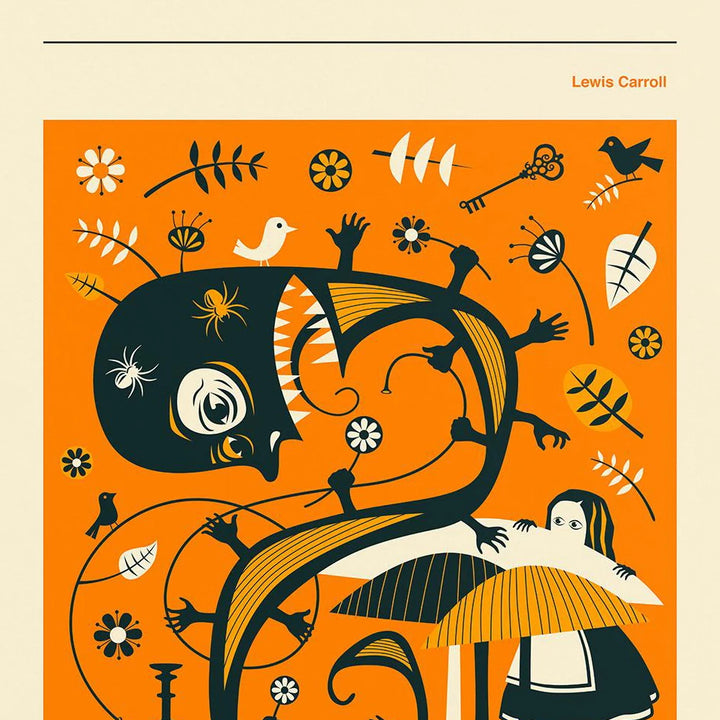 Minimalist Classic Book Cover Poster – Moby-Dick & Alice in Wonderland Canvas Wall Art | Literary Home Decor Print