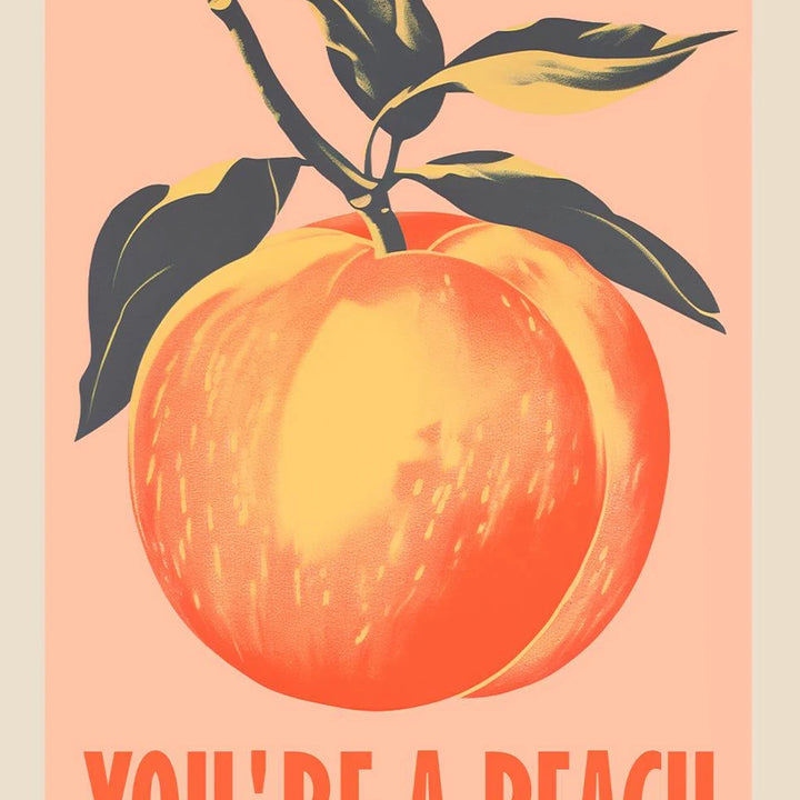 Funny Retro Bathroom Wall Art – “Take A Seat Sweet Cheeks” Canvas Print | Quirky Toilet Decor with Strawberry & Peach Design  2. Descrição Otimizada
