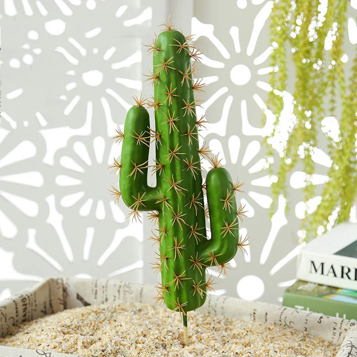 Tall Artificial Cactus Decor – 30-43cm Green Thorn Ball Succulent for Home, Office & Event Styling