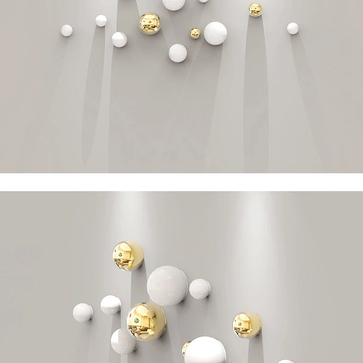 Golden and Silver Ball Wall Hanging Set – Modern Decor