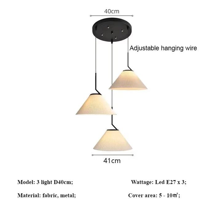 Pleated Fabric Pendant Light – Modern Nordic Ceiling Lamp