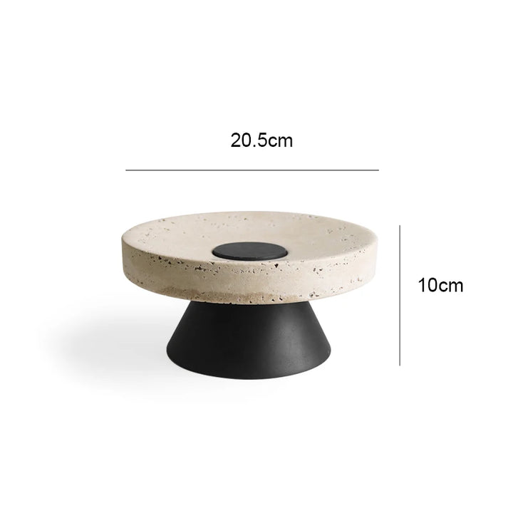 Luxury Travertine Pedestal Bowl – Marble Tray for Fruit & Decor