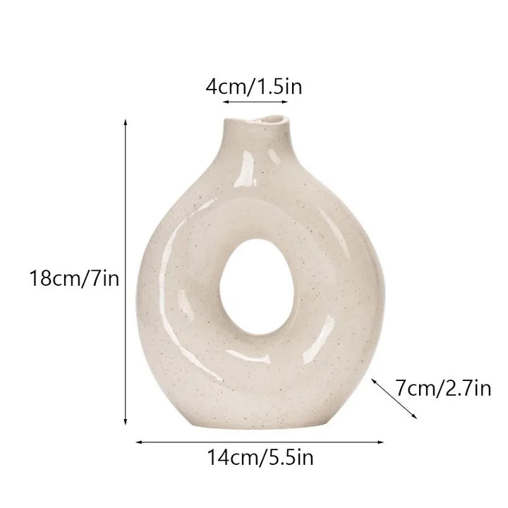 Modern Ceramic Decorative Vase – Small Nordic Style Flower Pot for Bedroom, Living Room & Interior Home Decor