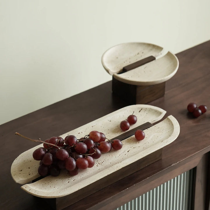 Vintage Travertine Tray for Coffee Table
