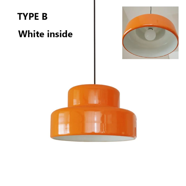 Bauhaus Vintage Orange Pendant Lamp – Retro Iron Light