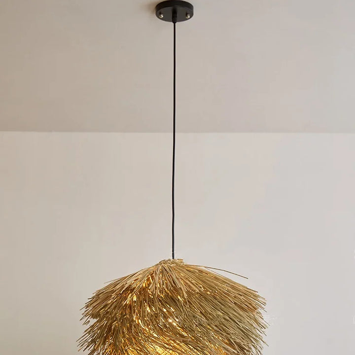 Wabi Sabi Rattan Pendant Light – Nordic LED Chandelier