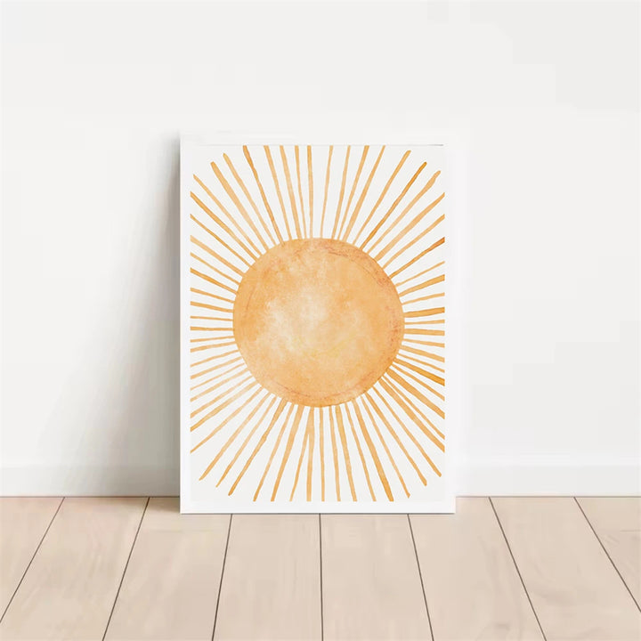 Boho Rainbow & Sun Canvas Wall Art – “You Are My Sunshine” Abstract Nursery Prints for Baby & Kids Room Decor