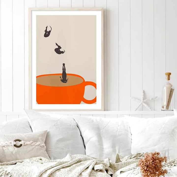 Funny Girl Coffee Wall Art Canvas – Kitchen & Living Room Decor