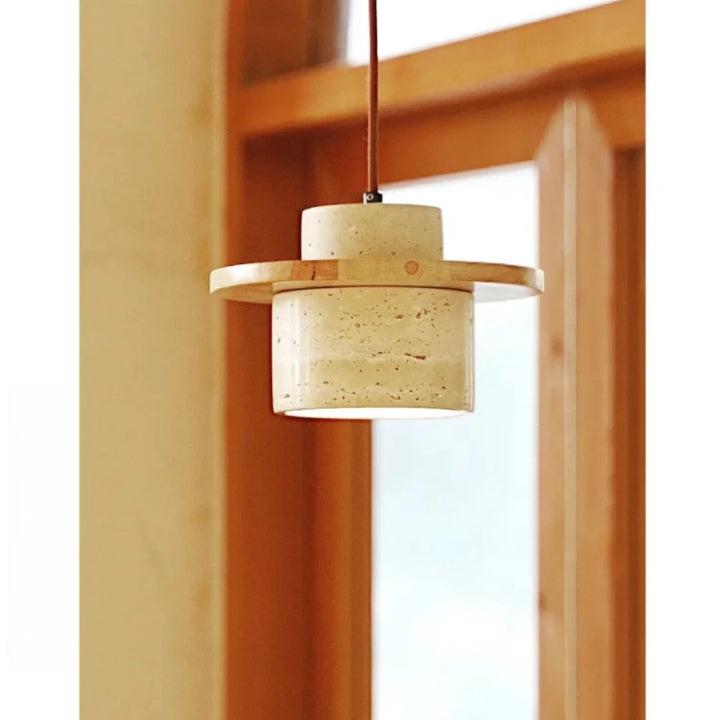 Japanese Minimalist Stone Pendant Light – LED Indoor Lamp
