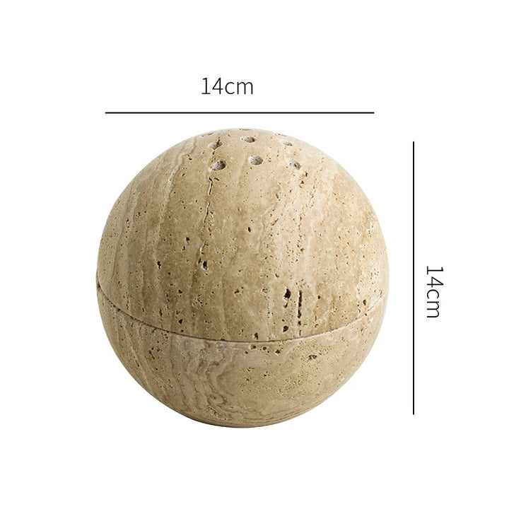 Beige Travertine 9-Hole Sphere Incense Burner