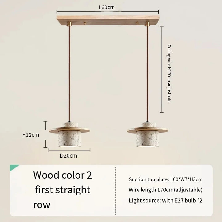 Japanese Minimalist Stone Pendant Light – LED Indoor Lamp