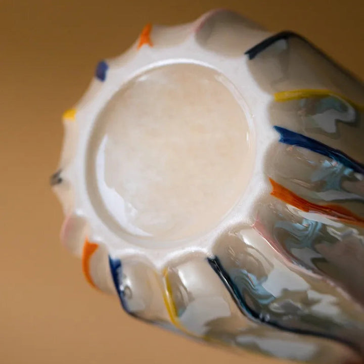 Colorful Stripe Ceramic Vase – Modern Centerpiece Home Decor