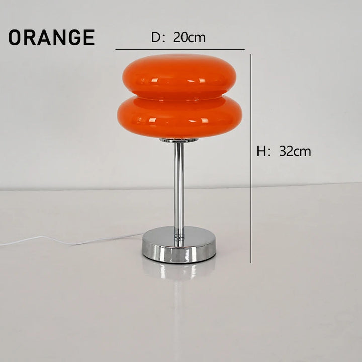 Stained Glass Egg Tart Table Lamp – Retro Mushroom Bedside & Desk Light for Bedroom, Study, Living Room Décor