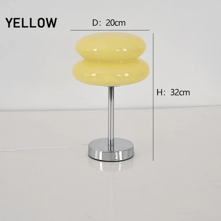 Stained Glass Egg Tart Table Lamp – Retro Mushroom Bedside & Desk Light for Bedroom, Study, Living Room Décor