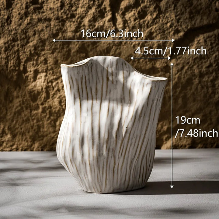 Double Mouth Ceramic Vase – Wabi Sabi Nordic Home Decor