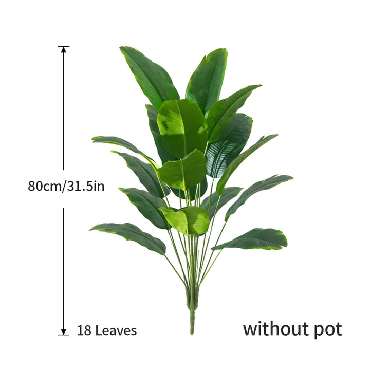 80cm Large Artificial Banana Tree – 18 Leaves Faux Tropical Palm Plant for Home, Garden & Event Décor