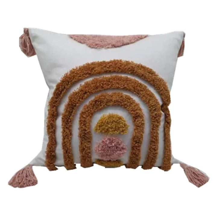Boho Tufted Pillow Cover – Tassel Cotton Cushion Case