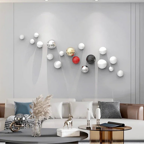 Minimalist Decorative Ball Wall Hanging – Modern Aesthetic Room Ornament