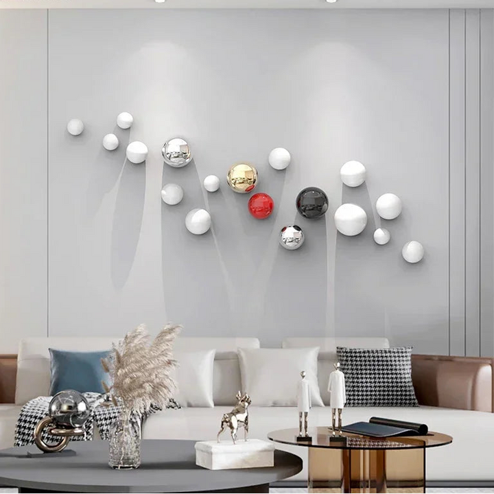 Minimalist Decorative Ball Wall Hanging – Modern Aesthetic Room Ornament